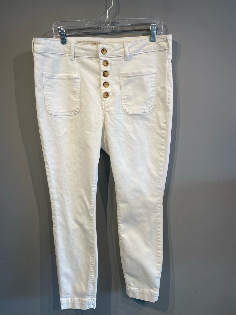 Anthropologie Pilcro Women's High-Rise White Button-Fly Jeans size 32